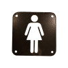 Информационная металлическая табличка 12х12 (Женская уборная с изображением девушки)