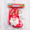 Носок для подарков "Дед Мороз и снежинки" 15х13 см (Бело-красный)