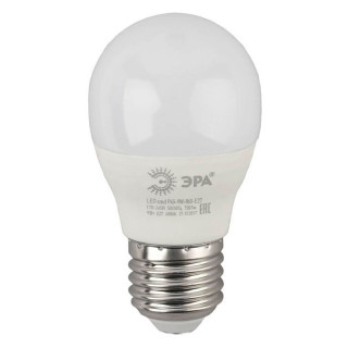 Лампа светодиодная Эра LED P45-9W-860-E27 (диод, шар, 9Вт, хол, E27) 0379